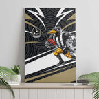 Collingwood Magpies Australian Football Canvas Wall Art Iconic Bird Mascot With Indigenous Pattern Art