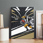 Collingwood Magpies Australian Football Canvas Wall Art Iconic Bird Mascot With Indigenous Pattern Art