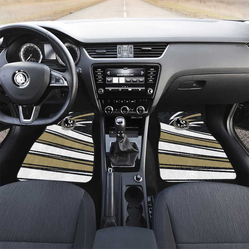 Collingwood Magpies Australian Football Car Mats Iconic Bird Mascot With Indigenous Pattern Art