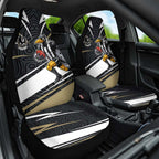 Collingwood Magpies Australian Football Car Seat Cover Iconic Bird Mascot With Indigenous Pattern Art