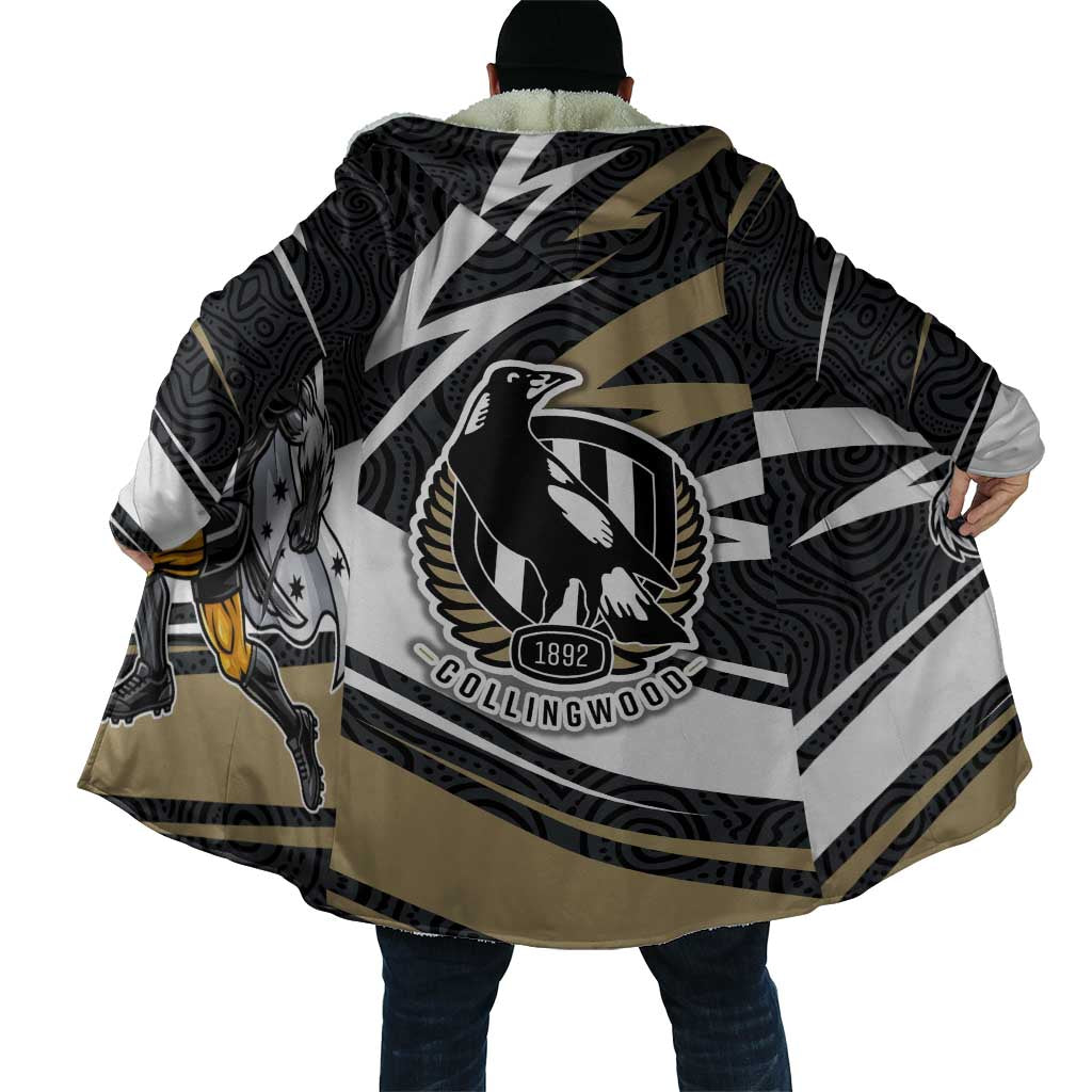 Collingwood Magpies Australian Football Cloak Iconic Bird Mascot With Indigenous Pattern Art