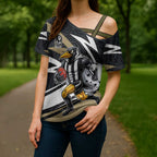 Collingwood Magpies Australian Football Cross Shoulder Shirt Iconic Bird Mascot With Indigenous Pattern Art