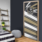 Collingwood Magpies Australian Football Door Cover Iconic Bird Mascot With Indigenous Pattern Art