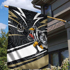 Collingwood Magpies Australian Football Garden Flag Iconic Bird Mascot With Indigenous Pattern Art