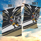 Collingwood Magpies Australian Football Garden Flag Iconic Bird Mascot With Indigenous Pattern Art