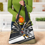 Collingwood Magpies Australian Football Grocery Bag Iconic Bird Mascot With Indigenous Pattern Art