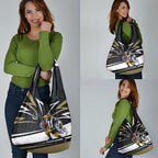 Collingwood Magpies Australian Football Grocery Bag Iconic Bird Mascot With Indigenous Pattern Art