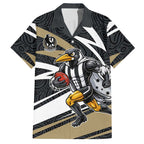 Collingwood Magpies Australian Football Hawaiian Shirt Iconic Bird Mascot With Indigenous Pattern Art