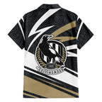 Collingwood Magpies Australian Football Hawaiian Shirt Iconic Bird Mascot With Indigenous Pattern Art