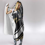 Collingwood Magpies Australian Football Hooded Blanket Iconic Bird Mascot With Indigenous Pattern Art