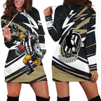Collingwood Magpies Australian Football Hoodie Dress Iconic Bird Mascot With Indigenous Pattern Art