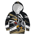 Collingwood Magpies Australian Football Kid Hoodie Iconic Bird Mascot With Indigenous Pattern Art