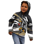 Collingwood Magpies Australian Football Kid Hoodie Iconic Bird Mascot With Indigenous Pattern Art