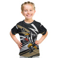 Collingwood Magpies Australian Football Kid T Shirt Iconic Bird Mascot With Indigenous Pattern Art