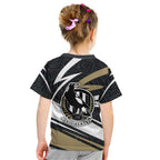Collingwood Magpies Australian Football Kid T Shirt Iconic Bird Mascot With Indigenous Pattern Art