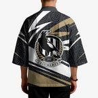 Collingwood Magpies Australian Football Kimono Iconic Bird Mascot With Indigenous Pattern Art