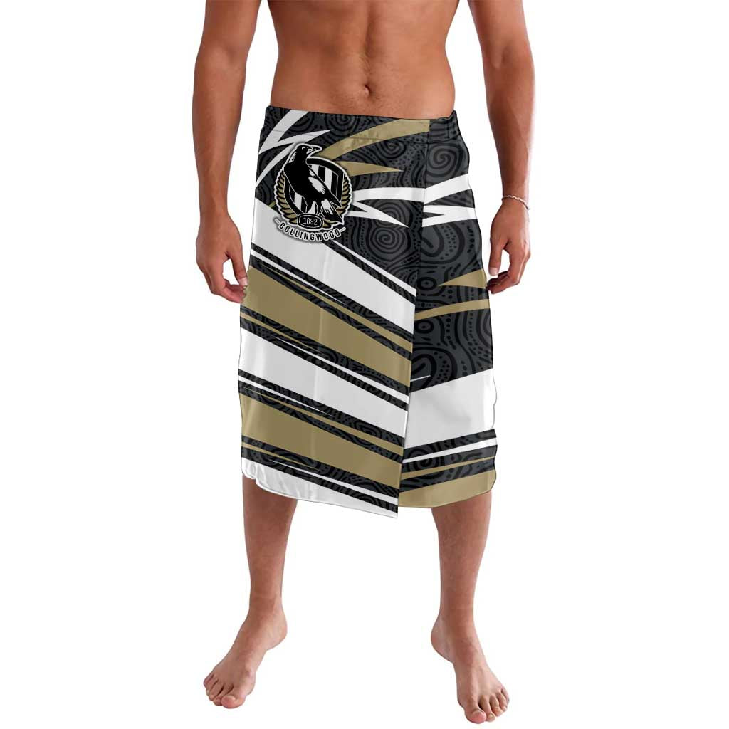 Collingwood Magpies Australian Football Lavalava Iconic Bird Mascot With Indigenous Pattern Art