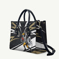 Collingwood Magpies Australian Football Leather Bag Iconic Bird Mascot With Indigenous Pattern Art