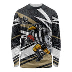 Collingwood Magpies Australian Football Long Sleeve Shirt Iconic Bird Mascot With Indigenous Pattern Art