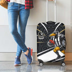 Collingwood Magpies Australian Football Luggage Cover Iconic Bird Mascot With Indigenous Pattern Art