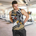 Collingwood Magpies Australian Football Men Tank Top Iconic Bird Mascot With Indigenous Pattern Art