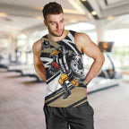 Collingwood Magpies Australian Football Men Tank Top Iconic Bird Mascot With Indigenous Pattern Art