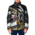 Collingwood Magpies Australian Football Padded Jacket Iconic Bird Mascot With Indigenous Pattern Art