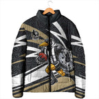 Collingwood Magpies Australian Football Padded Jacket Iconic Bird Mascot With Indigenous Pattern Art