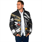 Collingwood Magpies Australian Football Padded Jacket Iconic Bird Mascot With Indigenous Pattern Art