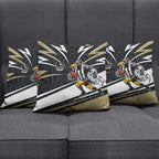 Collingwood Magpies Australian Football Pillow Cover Iconic Bird Mascot With Indigenous Pattern Art