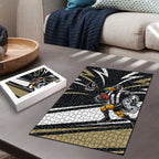 Collingwood Magpies Australian Football Puzzle Iconic Bird Mascot With Indigenous Pattern Art