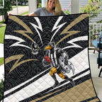 Collingwood Magpies Australian Football Quilt Iconic Bird Mascot With Indigenous Pattern Art