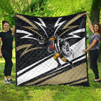 Collingwood Magpies Australian Football Quilt Iconic Bird Mascot With Indigenous Pattern Art