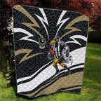 Collingwood Magpies Australian Football Quilt Iconic Bird Mascot With Indigenous Pattern Art
