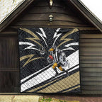Collingwood Magpies Australian Football Quilt Iconic Bird Mascot With Indigenous Pattern Art