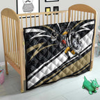 Collingwood Magpies Australian Football Quilt Iconic Bird Mascot With Indigenous Pattern Art