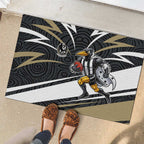 Collingwood Magpies Australian Football Rubber Doormat Iconic Bird Mascot With Indigenous Pattern Art