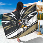 Collingwood Magpies Australian Football Sarong Iconic Bird Mascot With Indigenous Pattern Art