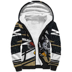 Collingwood Magpies Australian Football Sherpa Hoodie Iconic Bird Mascot With Indigenous Pattern Art