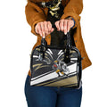 Collingwood Magpies Australian Football Shoulder Handbag Iconic Bird Mascot With Indigenous Pattern Art