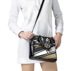 Collingwood Magpies Australian Football Shoulder Handbag Iconic Bird Mascot With Indigenous Pattern Art