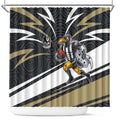 Collingwood Magpies Australian Football Shower Curtain Iconic Bird Mascot With Indigenous Pattern Art