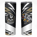 Collingwood Magpies Australian Football Skinny Tumbler Iconic Bird Mascot With Indigenous Pattern Art