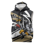 Collingwood Magpies Australian Football Sleeveless Hoodie Iconic Bird Mascot With Indigenous Pattern Art