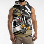 Collingwood Magpies Australian Football Sleeveless Hoodie Iconic Bird Mascot With Indigenous Pattern Art