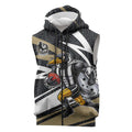 Collingwood Magpies Australian Football Sleeveless Zip Hoodie Iconic Bird Mascot With Indigenous Pattern Art