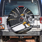 Collingwood Magpies Australian Football Spare Tire Cover Iconic Bird Mascot With Indigenous Pattern Art