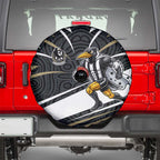 Collingwood Magpies Australian Football Spare Tire Cover Iconic Bird Mascot With Indigenous Pattern Art