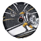 Collingwood Magpies Australian Football Spare Tire Cover Iconic Bird Mascot With Indigenous Pattern Art