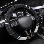 Collingwood Magpies Australian Football Steering Wheel Cover Iconic Bird Mascot With Indigenous Pattern Art